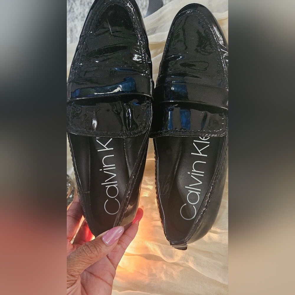Black Patent Leather Calvin Klein soft loafers 7.5 - Picture 7 of 9
